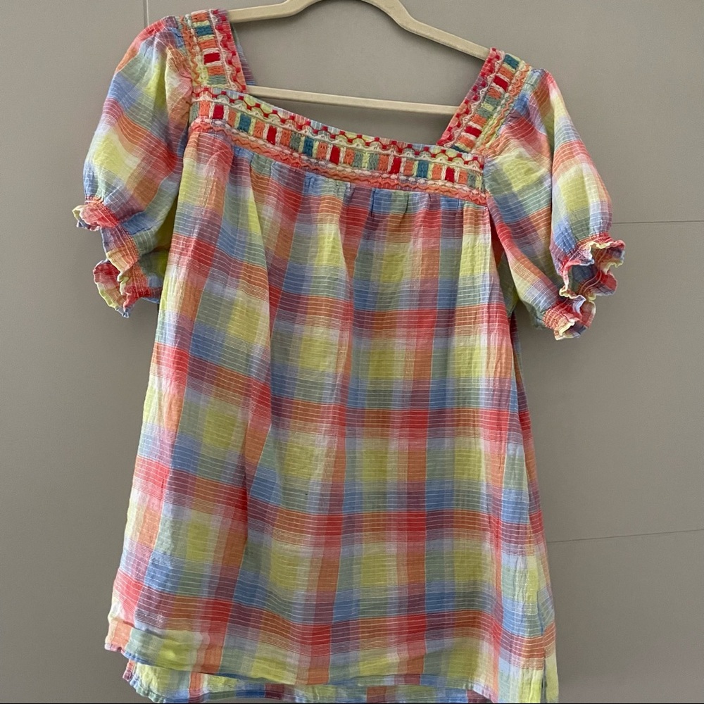 JOHNNY WAS Delacey Puff Sleeve Peasant Top